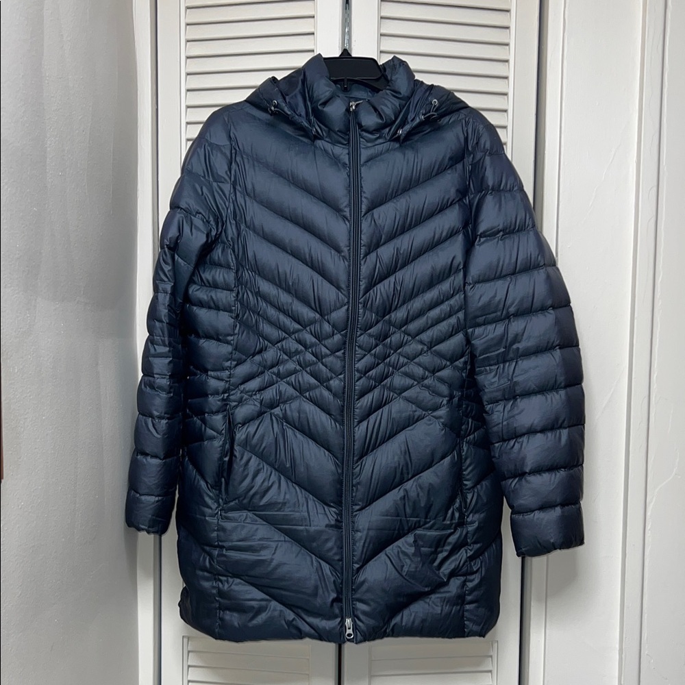 Women's Lands End Quilted Puffer Jacket - Charcoal gray size large 14-16